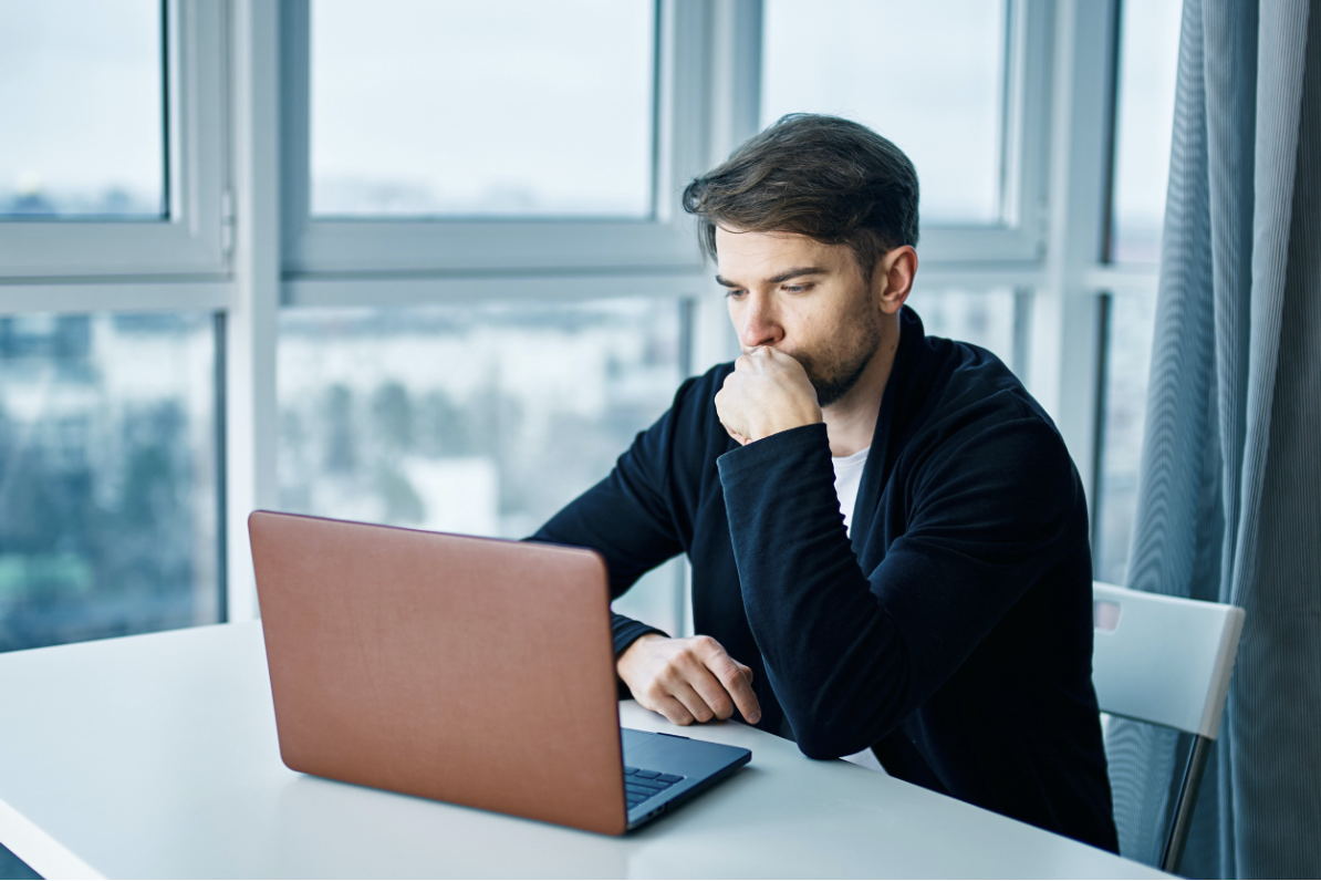 Professional working on a laptop